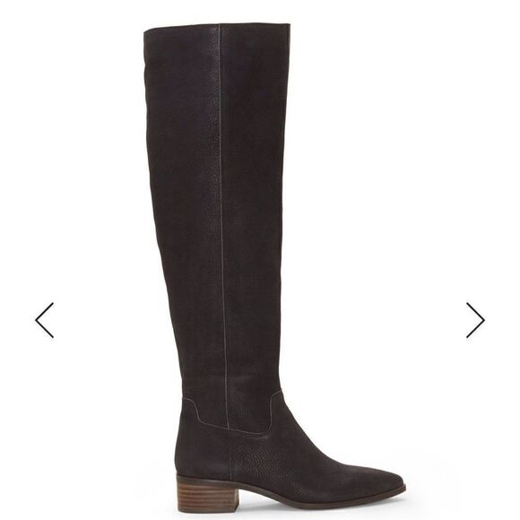 Lucky Brand Kitrie Pebbled Leather Boots in Black- size 7 - Picture 1 of 8